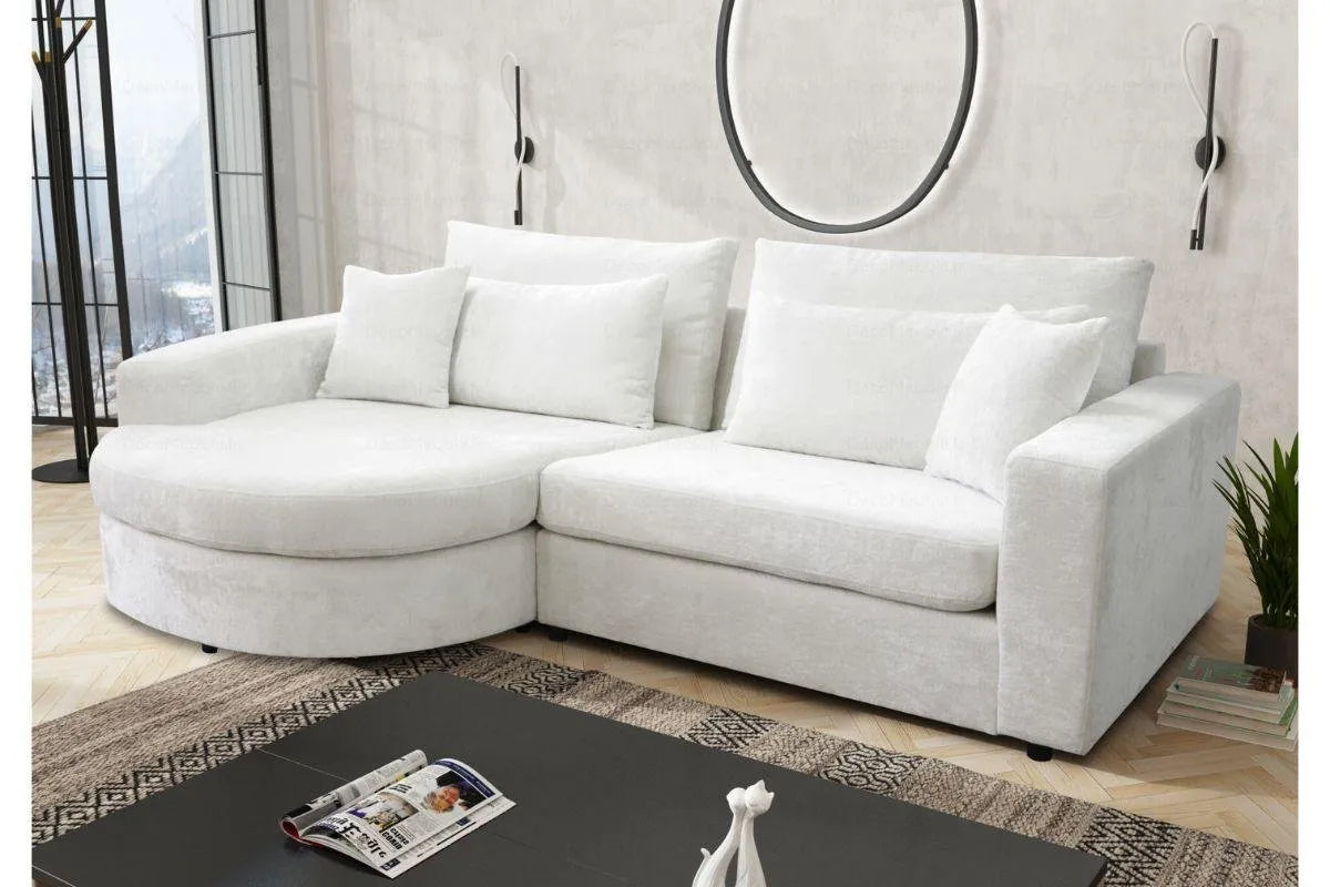 Canape angle tissu bouclette ARIA