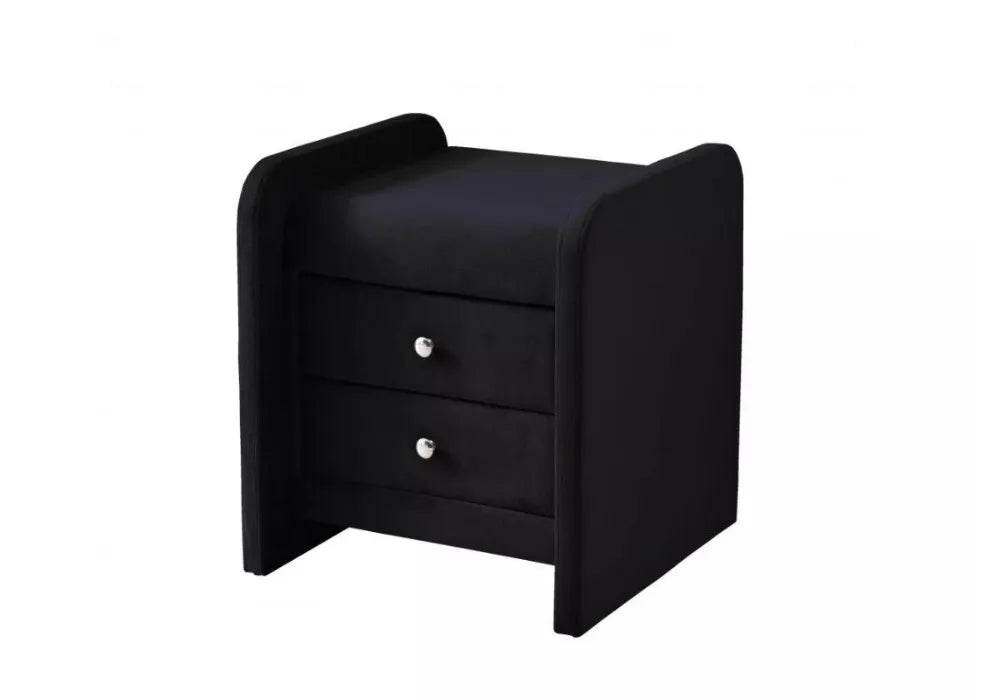 Table de chevet en velours beige SOFT 2 piéces