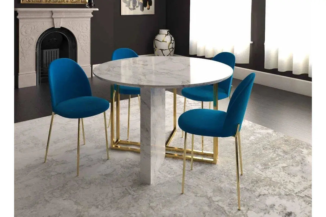 Table Ronde Effet Marbre