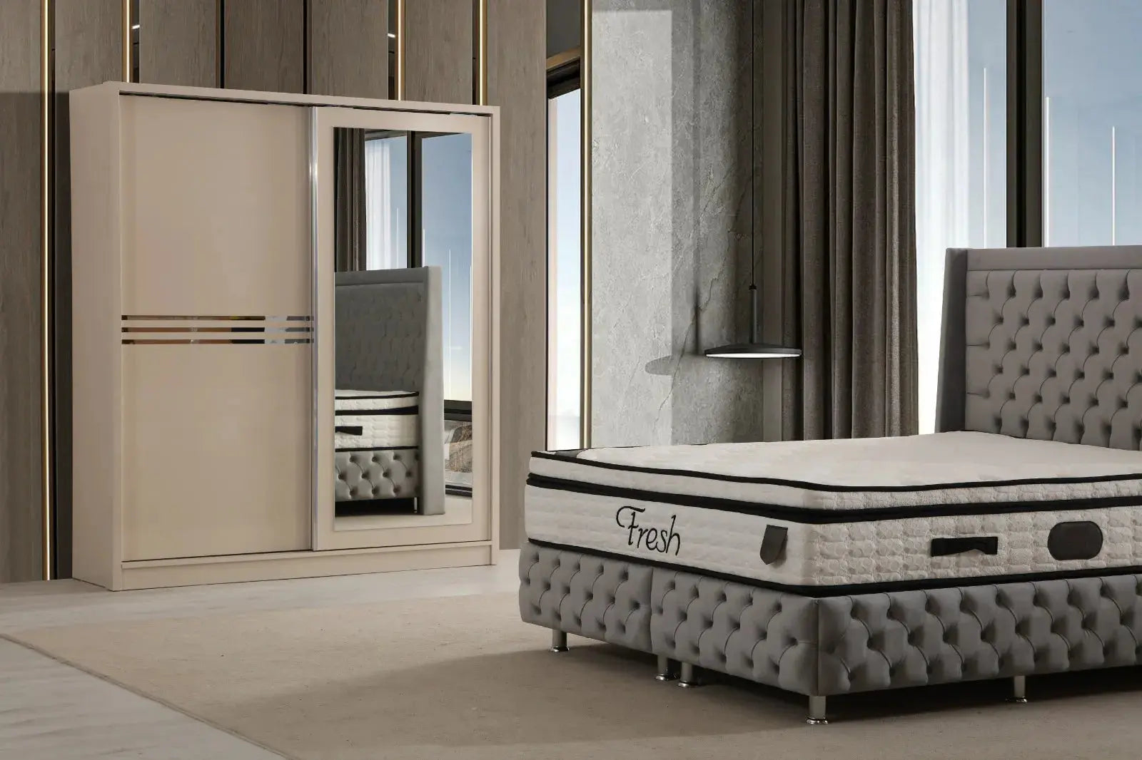 Elif Armoire à portes coulissantes Swedzo-Meuble