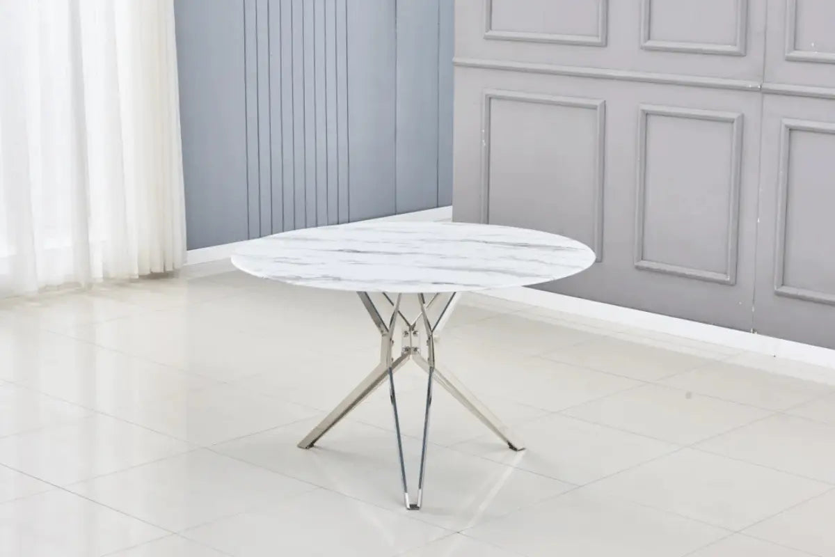 Table à Manger Electra Pieds Chrome Swedzo-Meuble