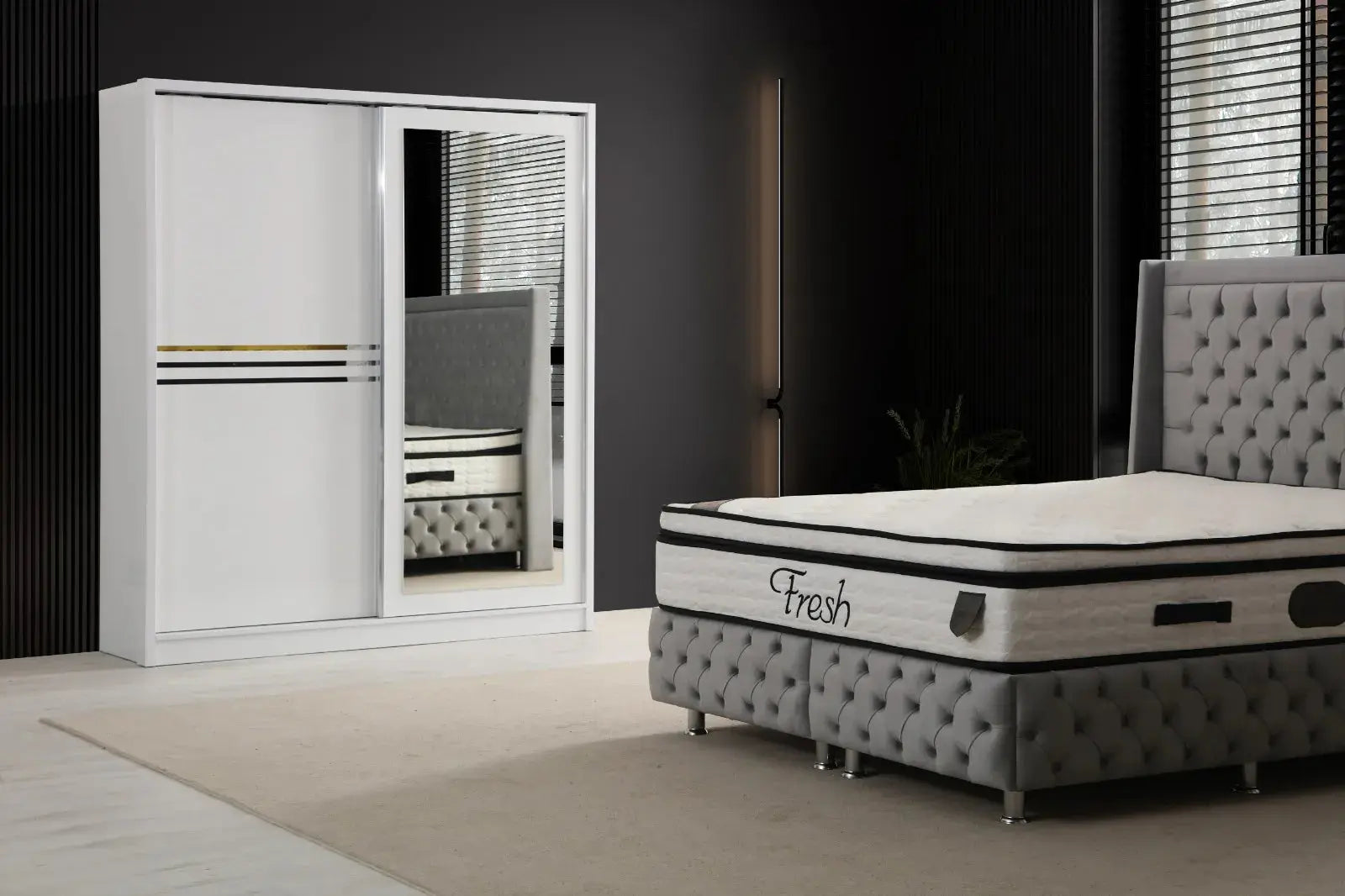 Elif Armoire à portes coulissantes Swedzo-Meuble