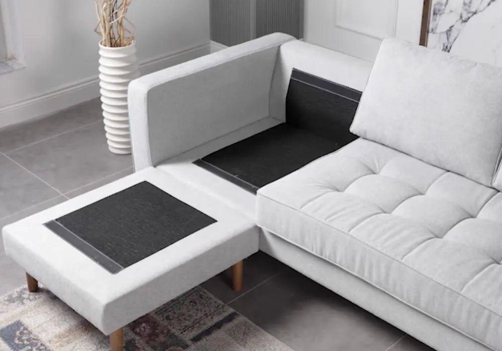 Canapé d’angle réversible 4/5 places en velours