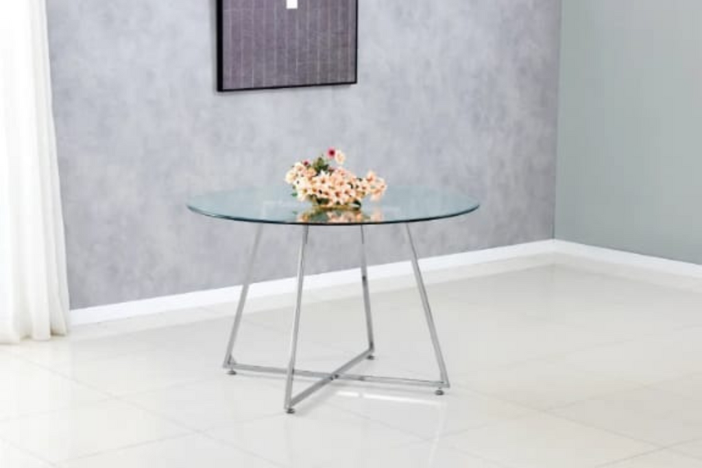 Table Repas Heloise Chrome 120 CM