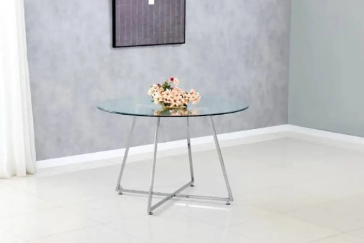 Table Repas Heloise Chrome 120 CM Swedzo-Meuble