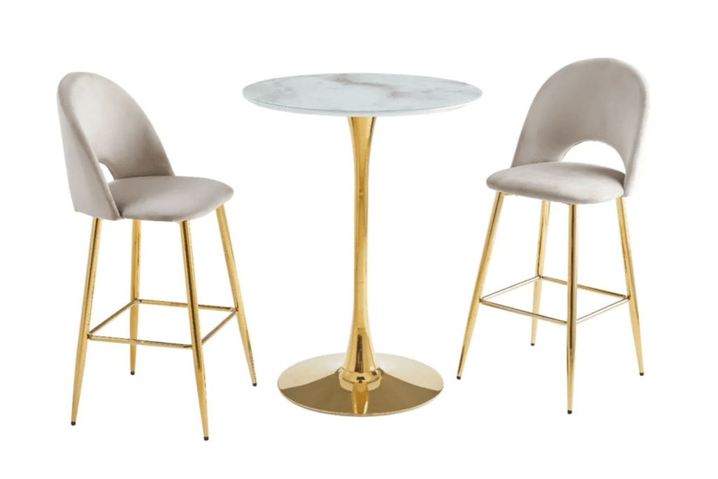 Table De Bar Rosa Pied Dore