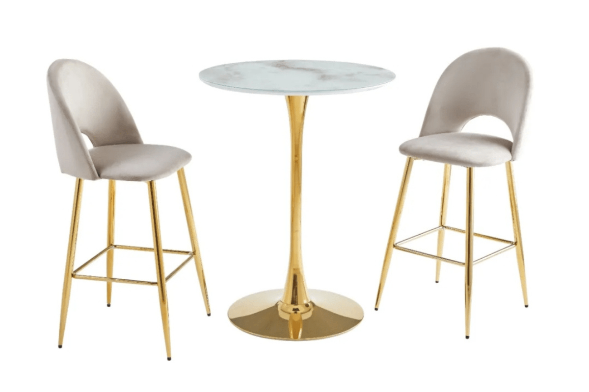 Table De Bar Rosa Pied Dore