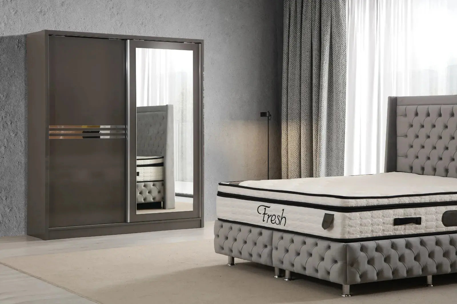 Elif Armoire à portes coulissantes Swedzo-Meuble