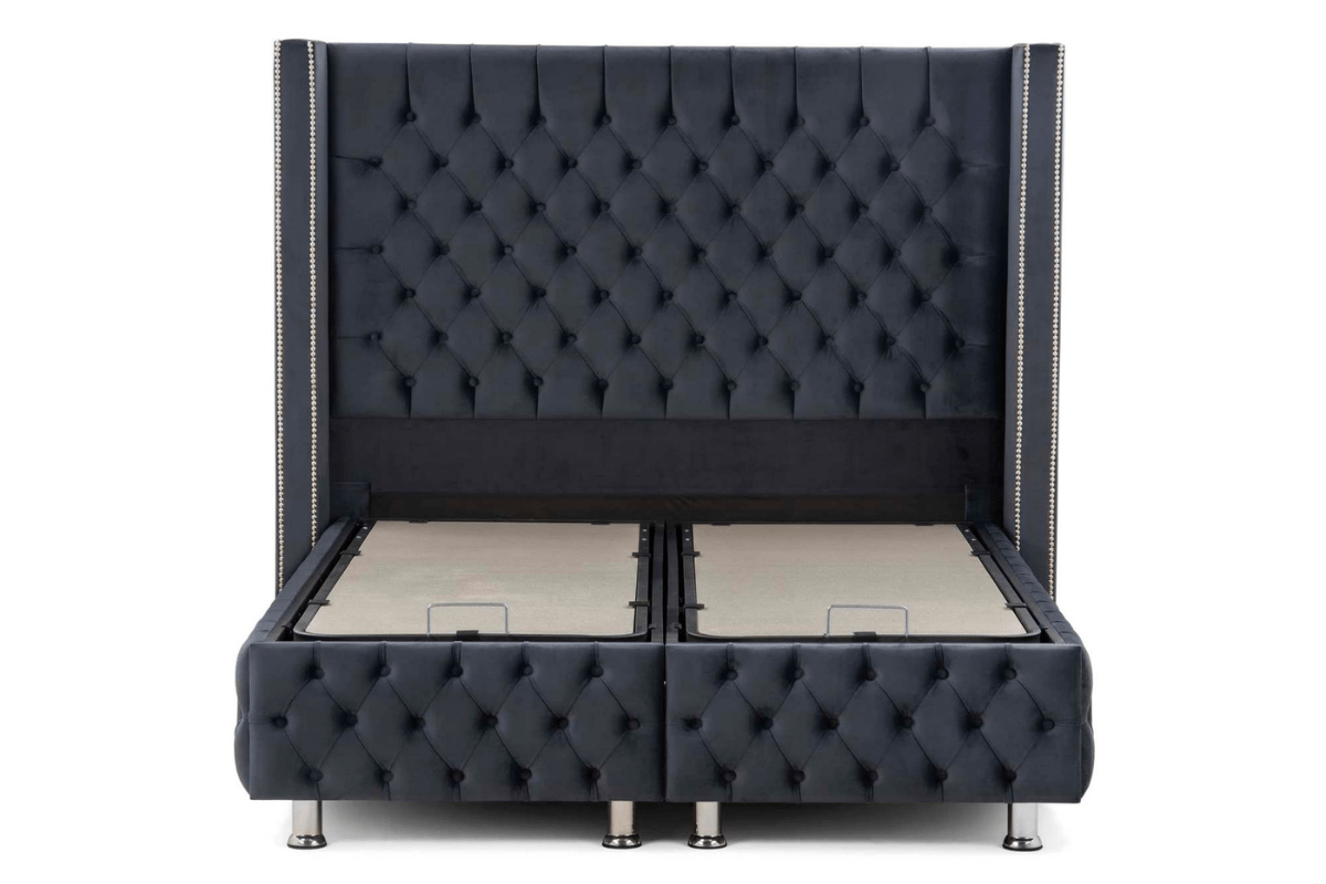 Lit coffre en tissu velours 160x200 cm