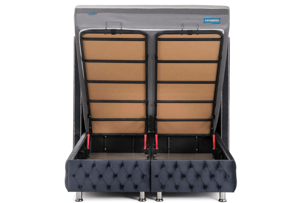 Lit coffre en tissu velours 160x200 cm