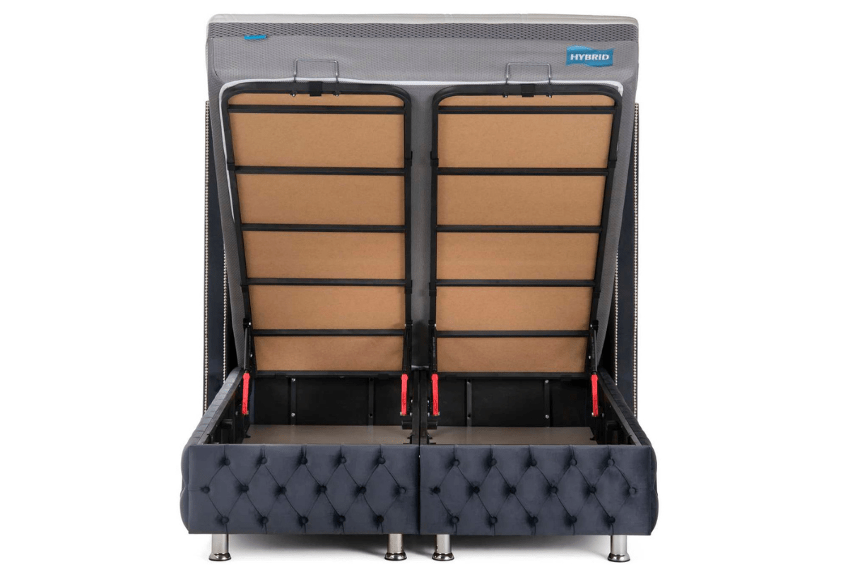 Lit coffre en tissu velours 160x200 cm