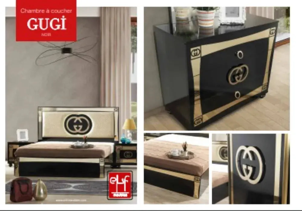 Chambre Complete GUCCI Noir Swedzo-Meuble