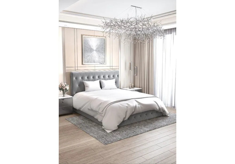 160/200 E Lit Coffre Corsica En Velours