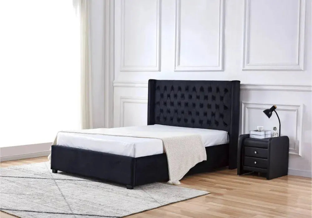 160/200 LIT ERES CAPITONNE VELOURS Swedzo-Meuble