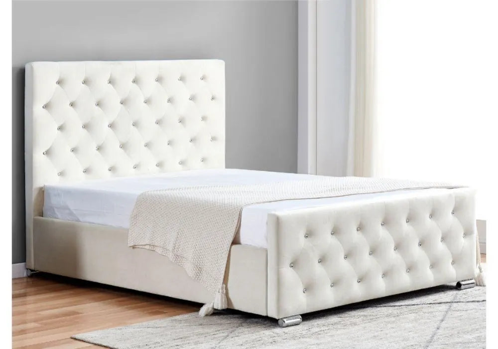 160/200 LIT PRESTIGE CAPITONNE AVEC DIAMANT VELOURS