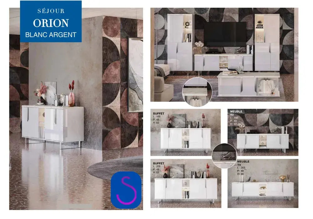 Sejour Orion Blanc argent Swedzo-Meuble