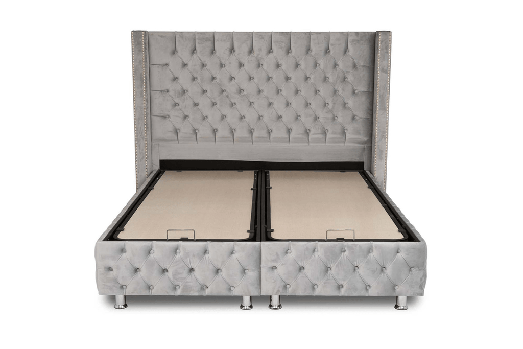 Lit coffre en tissu velours 160x200 cm