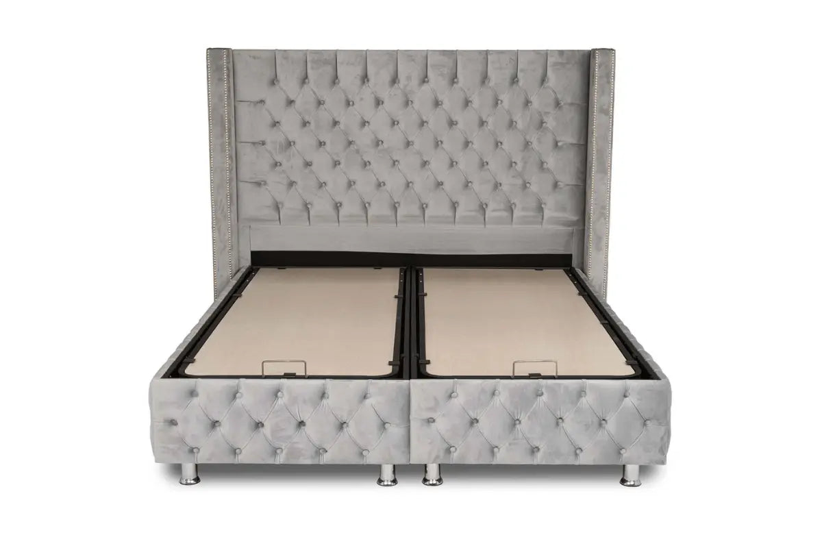 Lit coffre en tissu velours 160x200 cm Swedzo-Meuble