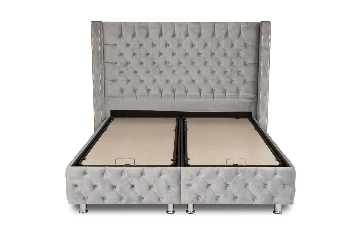 Lit coffre en tissu velours 160x200 cm