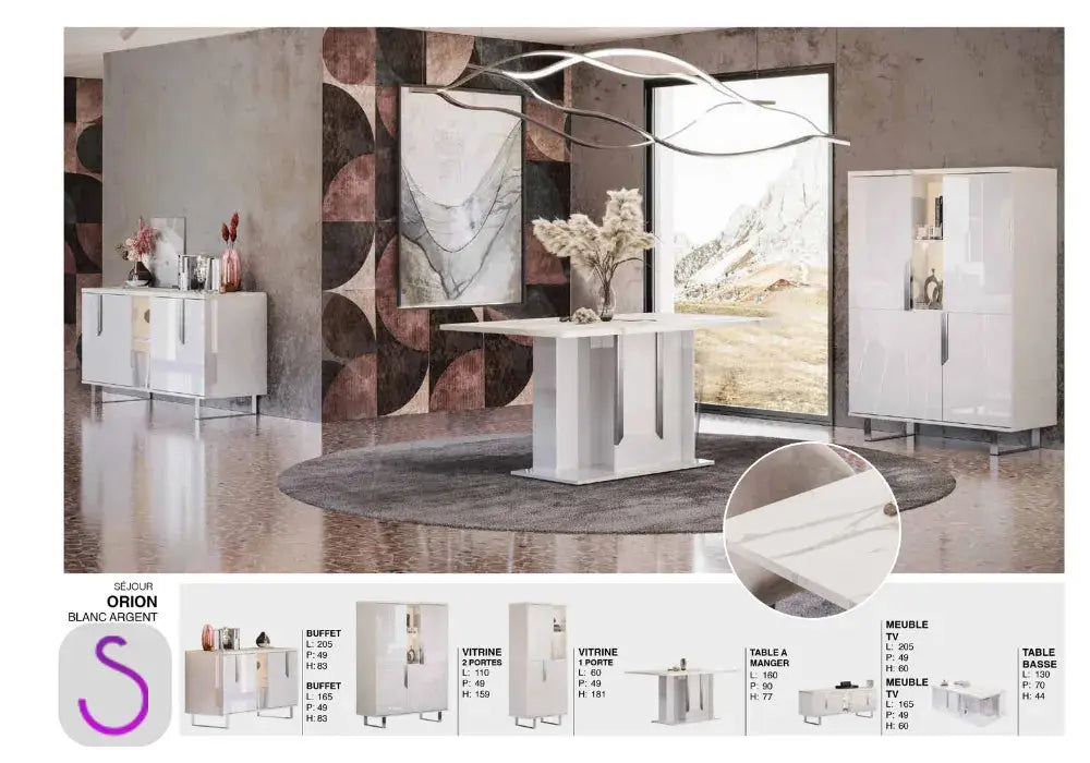 Sejour Orion Blanc argent Swedzo-Meuble