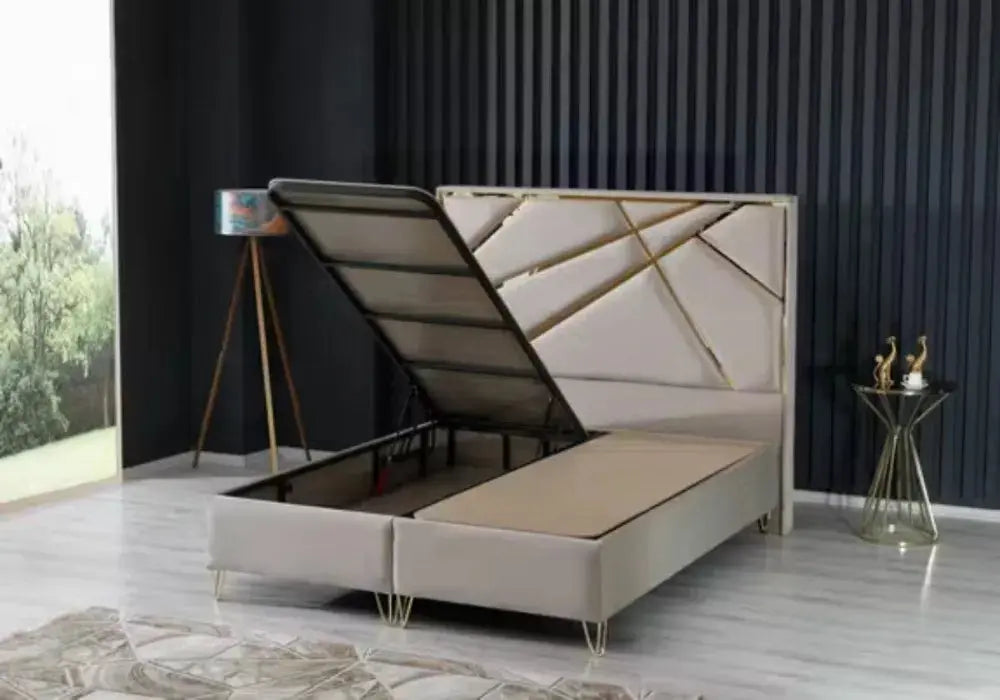 180x200 Lit coffre Paris métal Swedzo-Meuble