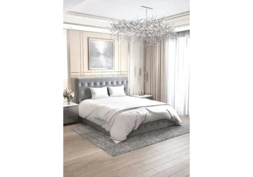 180/200 E Lit Coffre Corsica En Velours Swedzo-Meuble