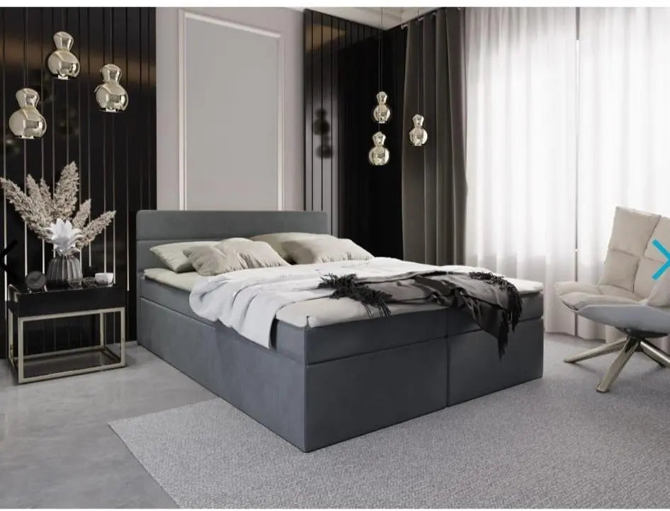140x200 Lit avec coffre avec matelas 20+5 cm Swedzo-Meuble