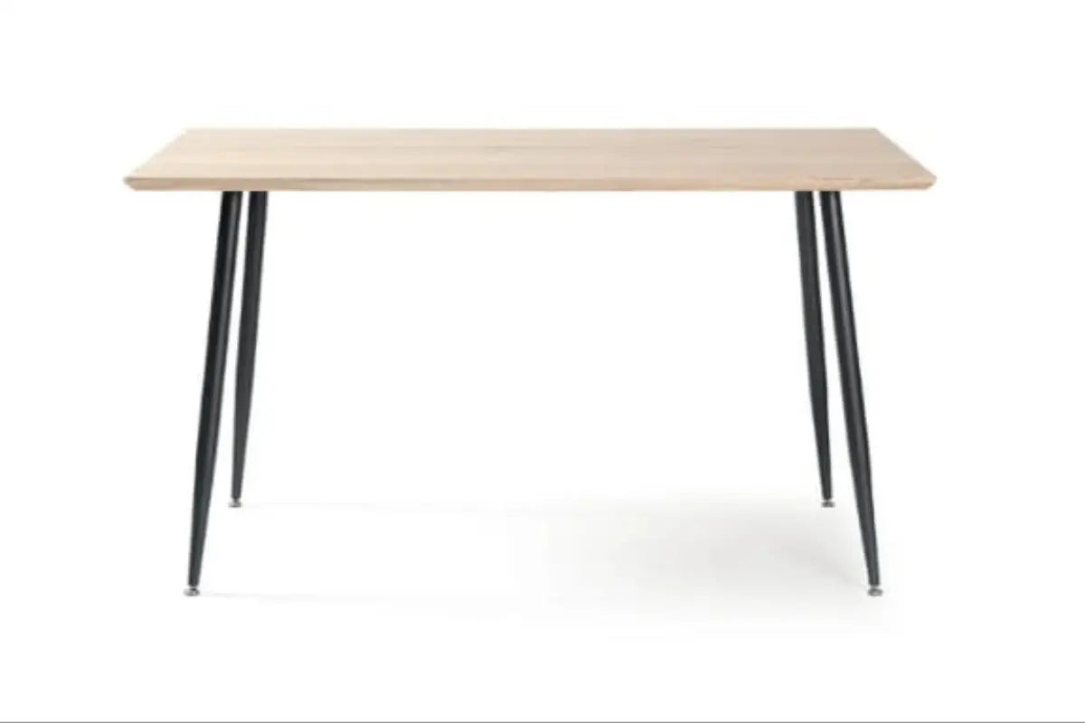 Table Repas Ammo Metal Noir Plateau En Noyer 120x70 CM Swedzo-Meuble