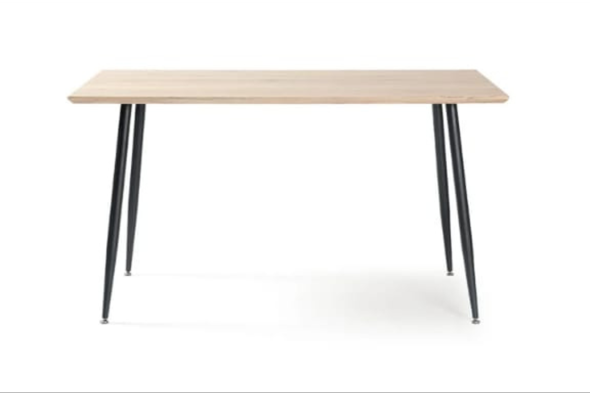 Table Repas Ammo Metal Noir Plateau En Noyer 120x70 CM