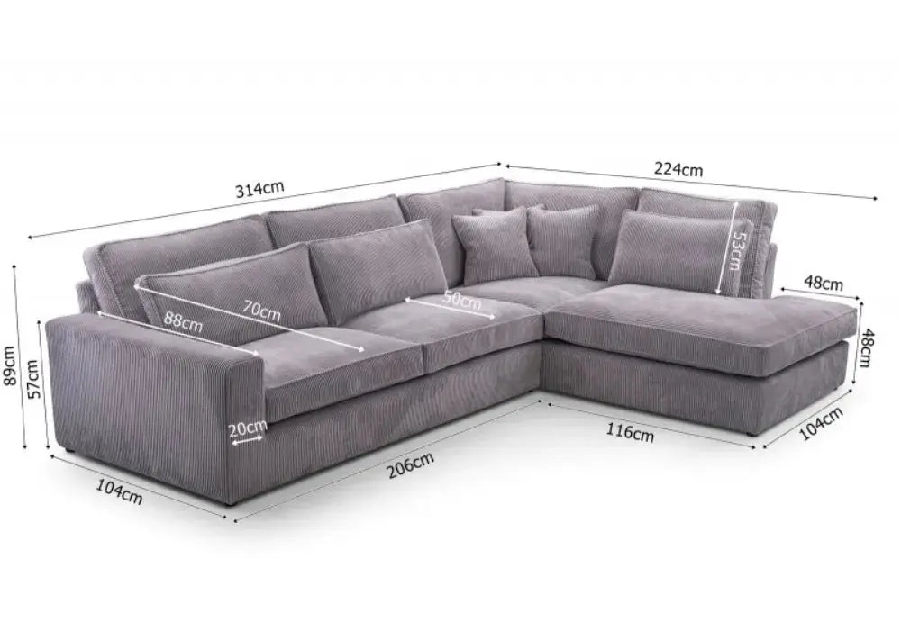 Canape D’angle Bristol Angle Droit Doudou Boucle 316x230cm Swedzo-Meuble