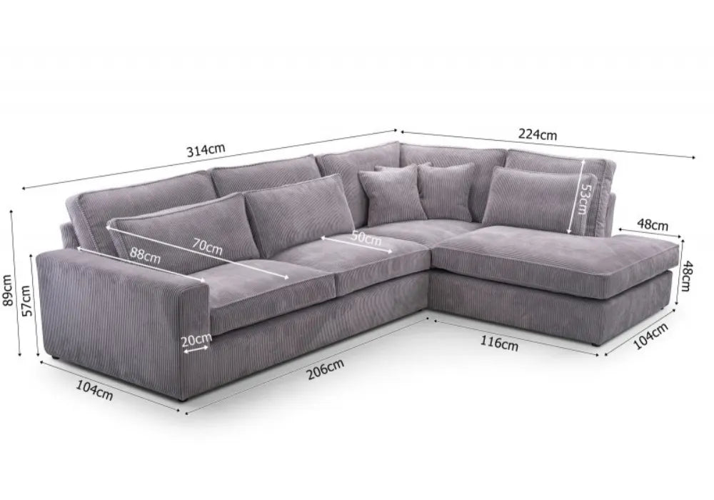 Canape D’angle Bristol Angle Droit Doudou Boucle 316x230cm