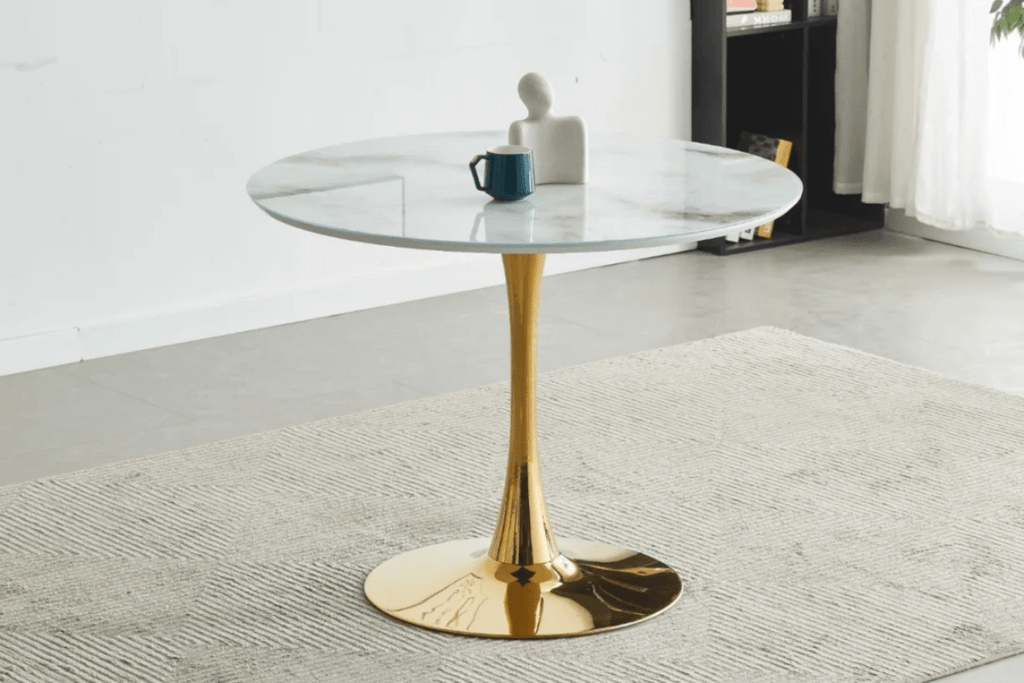 Table a Manager Rosa Pied Dore 100x100x75CM