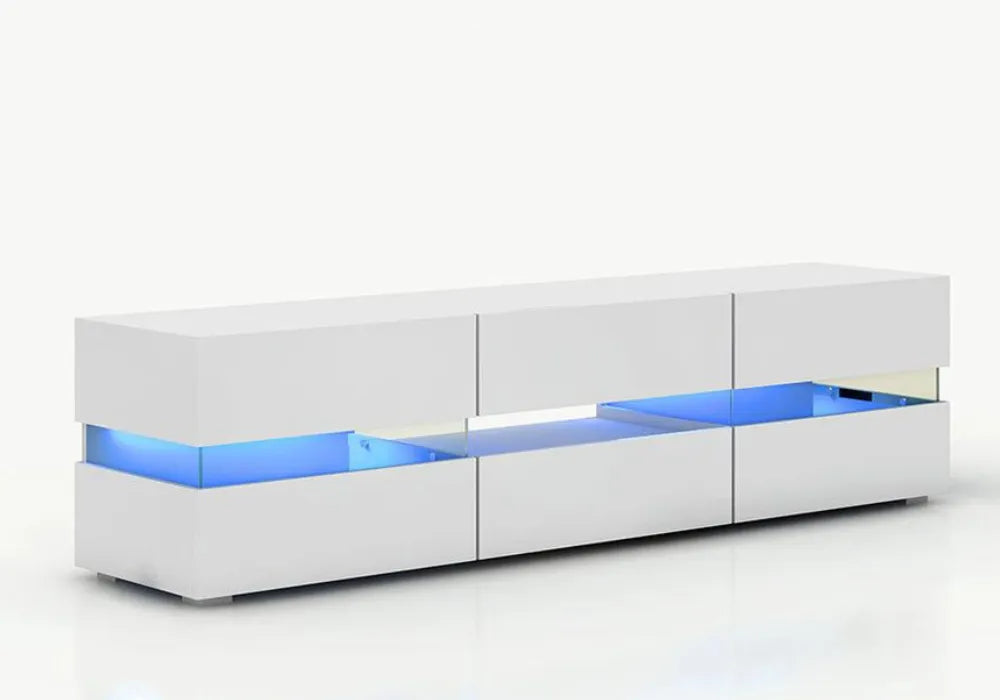 Meuble TV d'appoint en verre laqué