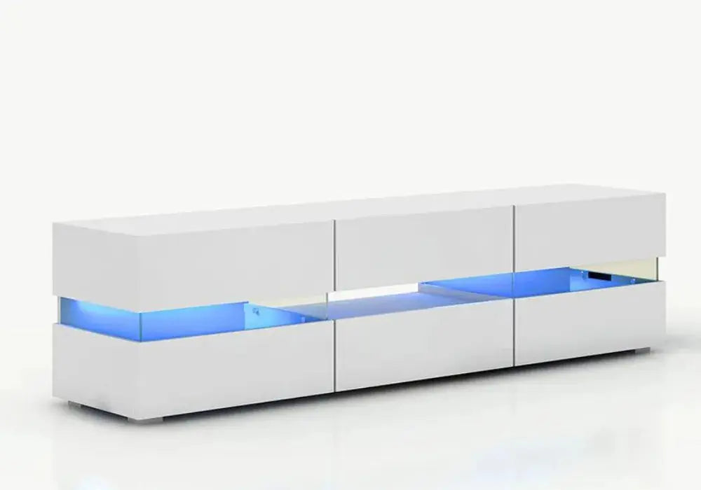 Meuble TV d'appoint en verre laqué Swedzo-Meuble