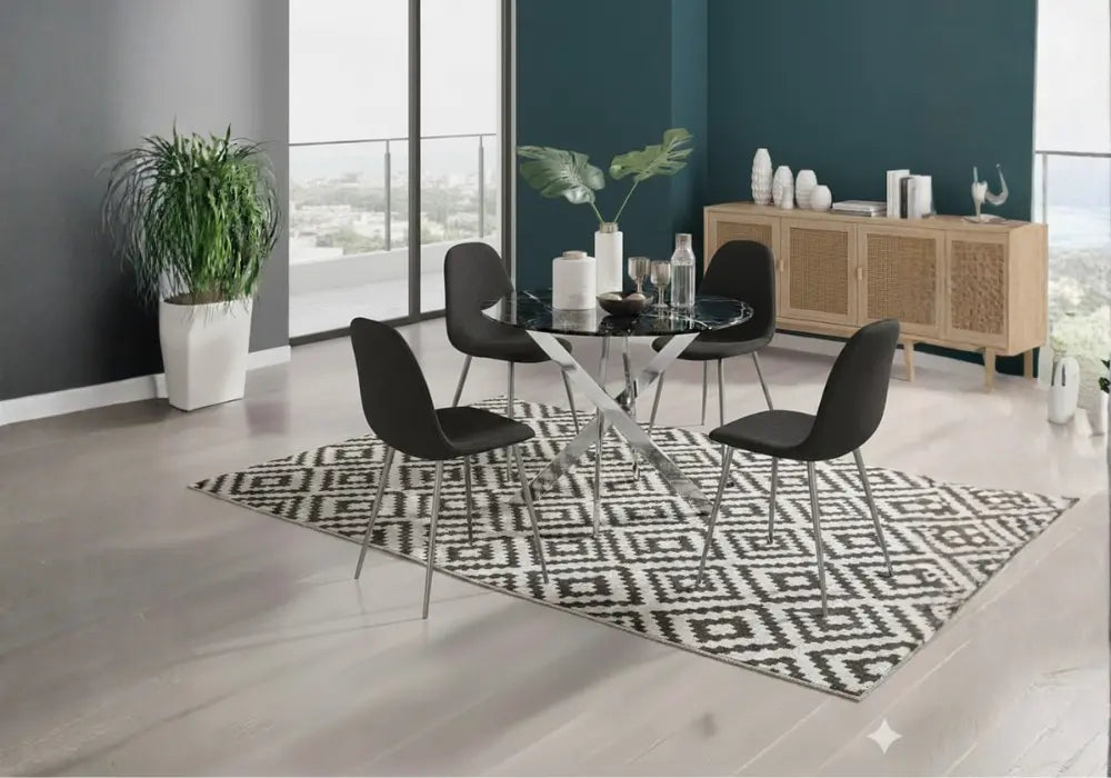 Ronde table avec chaises Swedzo-Meuble