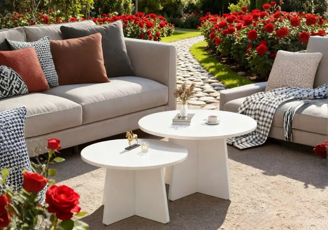 Ensemble de Tables basses gigognes en chêne nordique (lot de 2)