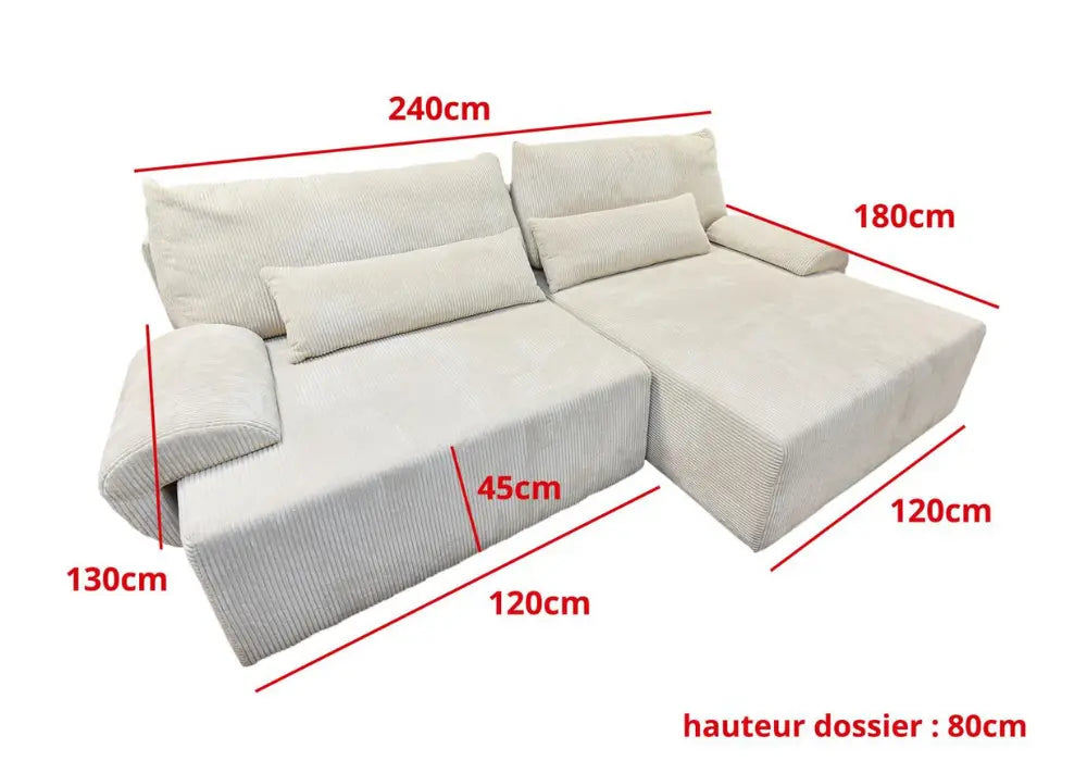Canapé d'angle convertible et réversible Swedzo-Meuble