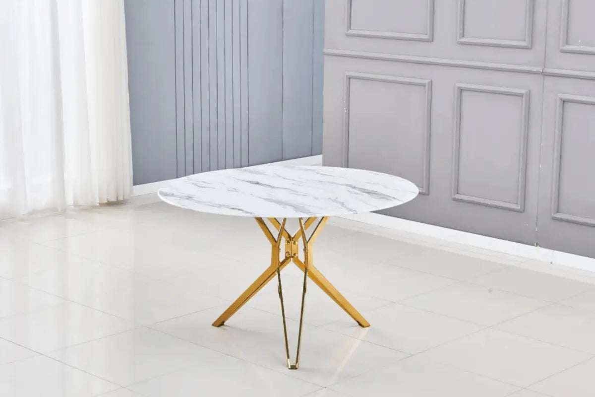 Table à Manger Electra Pieds Dore Swedzo-Meuble
