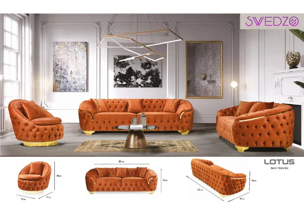 Lotus – Ensemble Canapé 3+3+1/ 3+2+1 Places Swedzo-Meuble