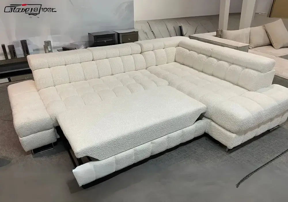 Canape D’angle Bubble  Doudou Ecru Swedzo-Meuble