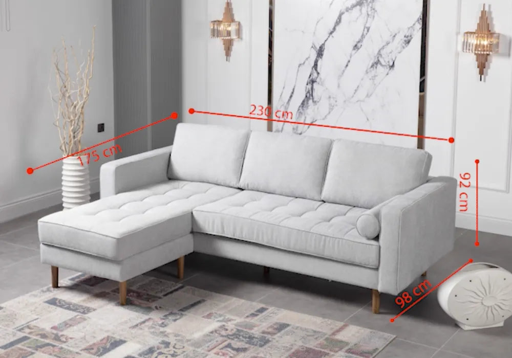 Canapé d’angle réversible 4/5 places en velours