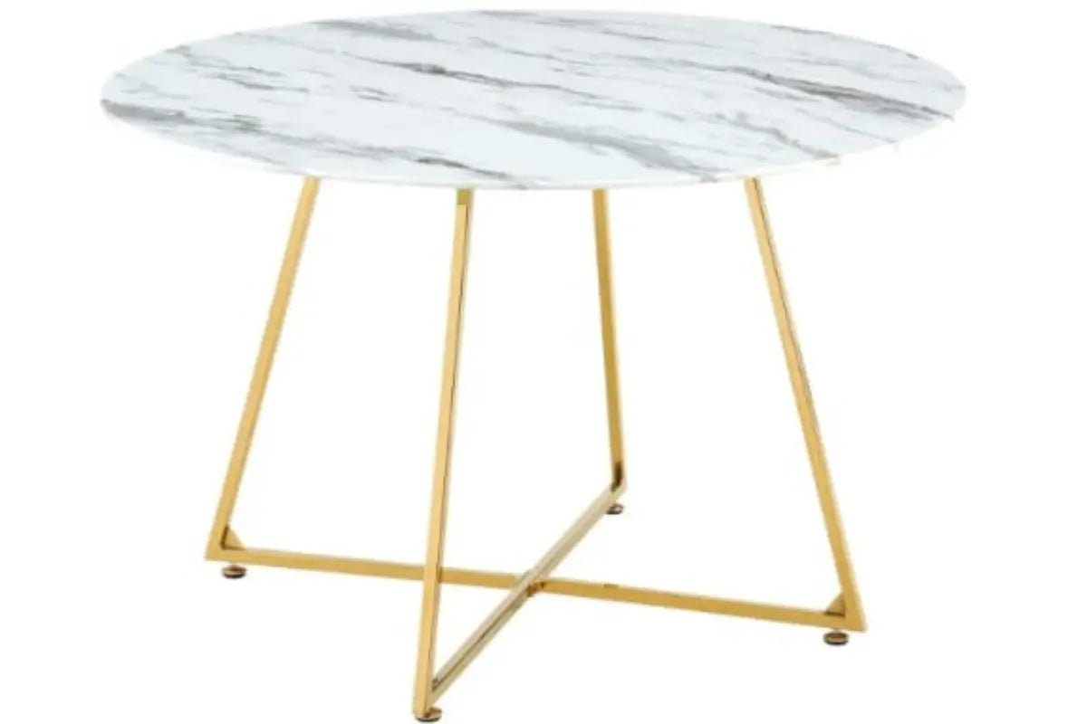 Table Repas Heloise Pieds Gold 120 CM Swedzo-Meuble