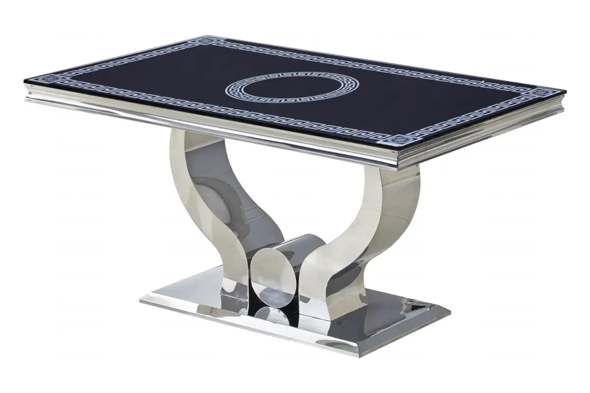 Table à manger versace argent NEA Swedzo-Meuble