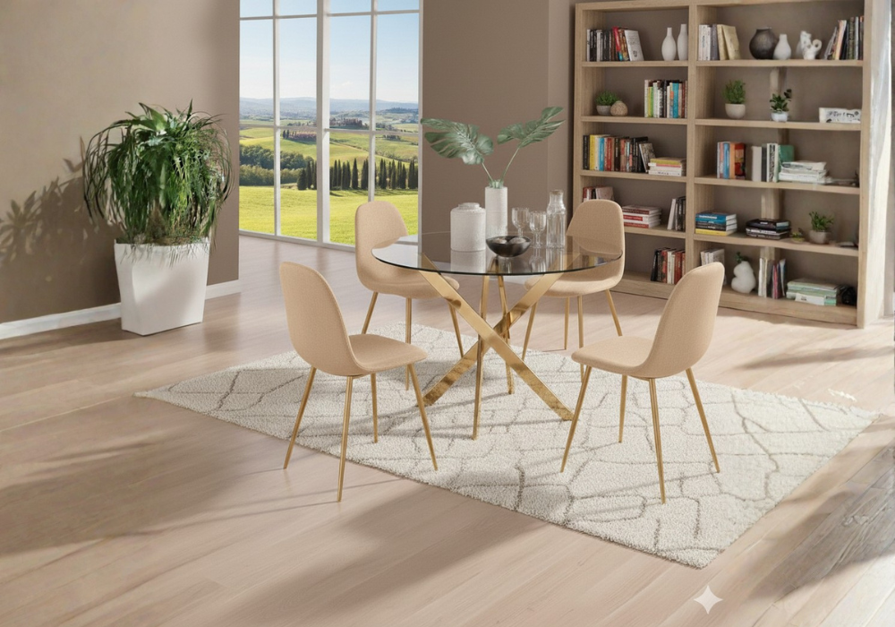 Table ronde avec 4 chaises