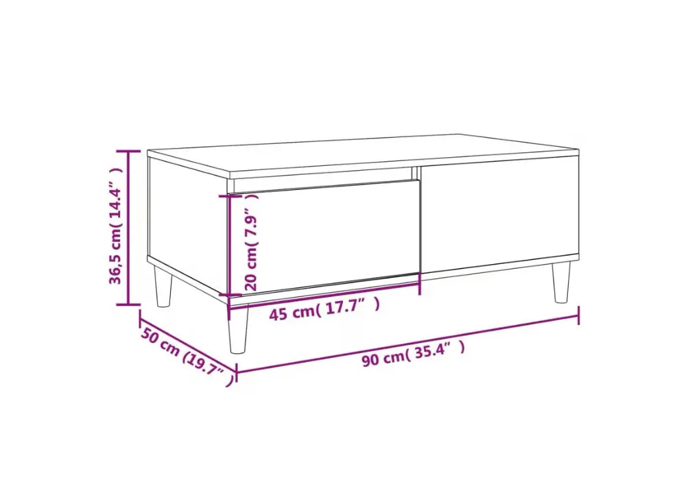 Table basse avec tiroir et rangement Swedzo-Meuble