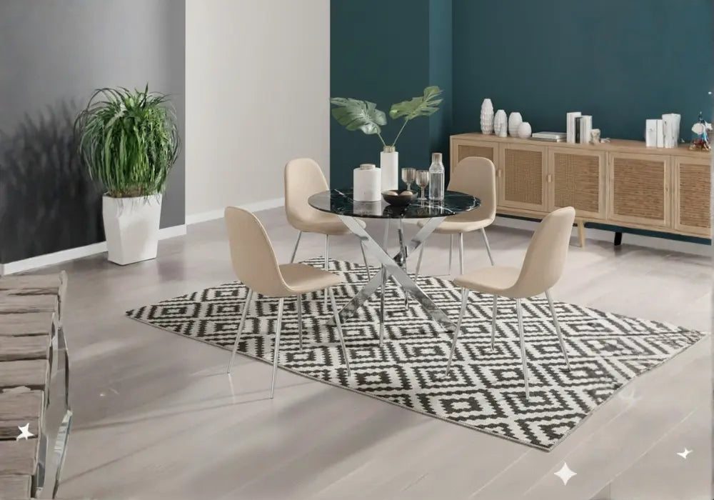 Ronde table avec chaises Swedzo-Meuble
