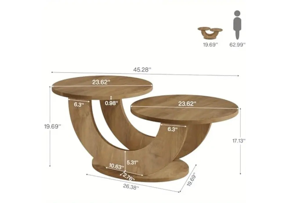 Tribesigns table d'appoint ronde de 115 cm Swedzo-Meuble