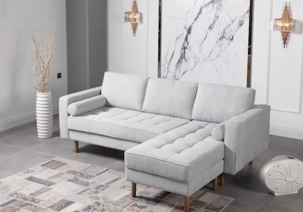 Canapé d’angle réversible 4/5 places en velours