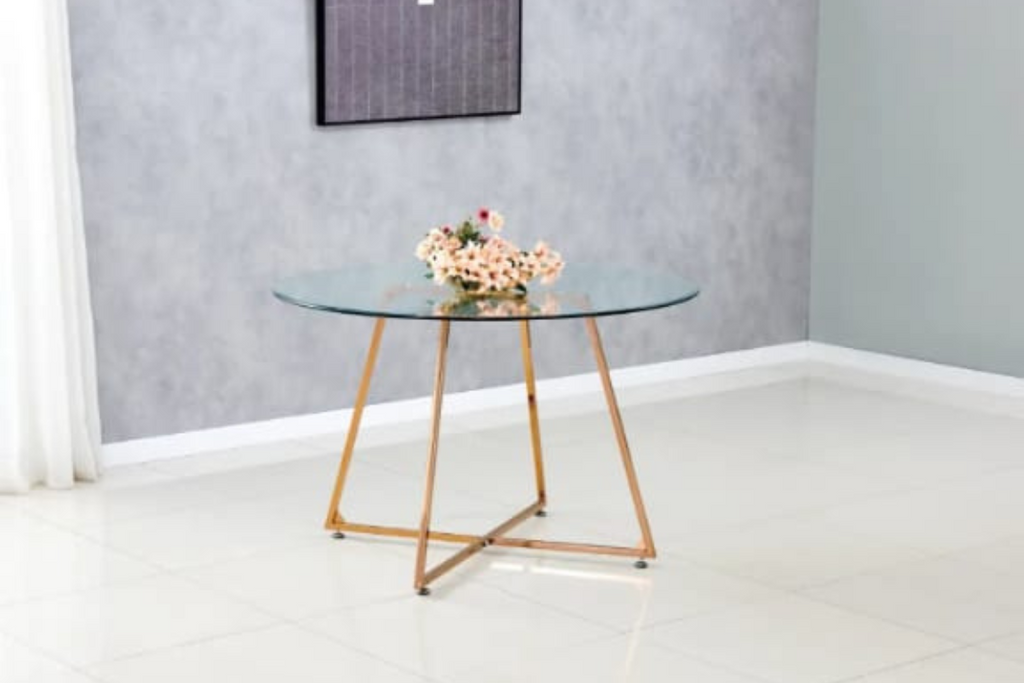 Table Repas Heloise Pieds Gold 120 CM