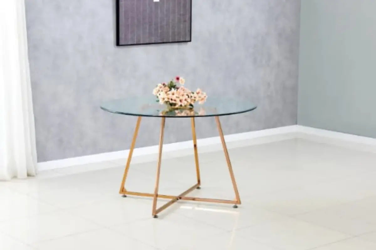 Table Repas Heloise Pieds Gold 120 CM Swedzo-Meuble